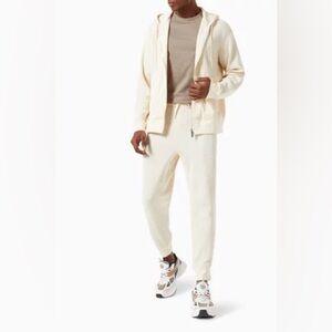 Theory Balena Waffle Knit Jogger Pants Cream White Size Large